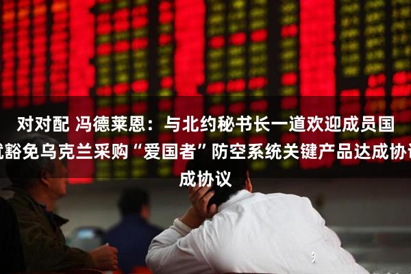 对对配 冯德莱恩：与北约秘书长一道欢迎成员国就豁免乌克兰采购“爱国者”防空系统关键产品达成协议